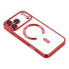 Electroplated Clear MagSafe Case with Camera Lens Protector for iPhone 18 Pro and iPhone 17 Pro - Red