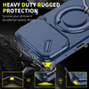 Dual Layer Magnetic Ring Case with Rotating Stand and Privacy Camera Cover for iPhone 18 Pro and iPhone 17 Pro - Blue