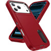 Military Grade TUFF Hybrid Armor Case with Kickstand for iPhone 18 Pro Max and iPhone 17 Pro Max - Red