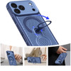 Honeycomb Series Heat Dissipation MagSafe Cooling Case with Rotating Ring Holder Kickstand for iPhone 18 Pro Max and iPhone 17 Pro Max - Blue