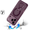 Honeycomb Series Heat Dissipation MagSafe Cooling Case with Rotating Ring Holder Kickstand for iPhone 18 Pro Max and iPhone 17 Pro Max - Burgundy