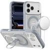 Honeycomb Series Heat Dissipation MagSafe Cooling Case with Rotating Ring Holder Kickstand for iPhone 18 Pro Max and iPhone 17 Pro Max - Grey