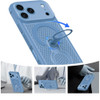 Honeycomb Series Heat Dissipation MagSafe Cooling Case with Rotating Ring Holder Kickstand for iPhone 18 Pro Max and iPhone 17 Pro Max - Light Blue