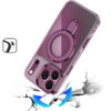 Electroplating Chrome Tough Shield Transparent Case with MagSafe Ring Holder for iPhone 18 Pro and iPhone 17 Pro - Burgundy