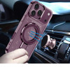 Electroplating Chrome Tough Shield Glitter Case with MagSafe Ring Holder for iPhone 18 Pro and iPhone 17 Pro - Burgundy