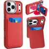 Flap Leather Wallet Fusion Case for iPhone 18 Pro and iPhone 17 Pro - Red