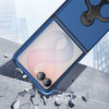 Double Finger Ring Holder Hybrid Stand Case for Samsung Galaxy Z Flip 8 - Blue