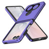 Double Finger Ring Holder Hybrid Stand Case for Samsung Galaxy Z Flip 8 - Purple