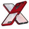 Double Finger Ring Holder Hybrid Stand Case for Samsung Galaxy Z Flip 8 - Red