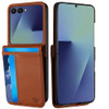 Luxury Leather Wallet Case for Samsung Galaxy Z Flip 8 - Brown