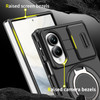 Dual Layer Magnetic Ring Case with Rotating Stand and Privacy Camera Cover for Samsung Galaxy Z Fold 8 - Black