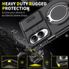 Dual Layer Magnetic Ring Case with Rotating Stand and Privacy Camera Cover for Samsung Galaxy Z Fold 8 - Black