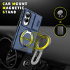 Dual Layer Magnetic Ring Case with Rotating Stand and Privacy Camera Cover for Samsung Galaxy Z Fold 8 - Blue
