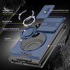 Dual Layer Magnetic Ring Case with Rotating Stand and Privacy Camera Cover for Samsung Galaxy Z Fold 8 - Blue