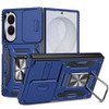 Military Grade Ring Holder Case with Camera Lens Cover for Samsung Galaxy Z Fold 8 - Blue