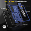 Military Grade Ring Holder Case with Camera Lens Cover for Samsung Galaxy Z Fold 8 - Blue