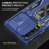Military Grade Ring Holder Case with Camera Lens Cover for Samsung Galaxy Z Fold 8 - Blue