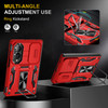 Military Grade Ring Holder Case with Camera Lens Cover for Samsung Galaxy Z Fold 8 - Red