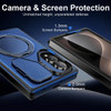 Tough Shield Hybrid Case with Magnetic Ring Holder and Camera Lens Cover for Samsung Galaxy Z Fold 8 - Blue