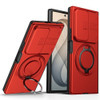 Dual Layer Magnetic Ring Case with Rotating Stand and Privacy Camera Cover for Samsung Galaxy Z Fold 8 Ultra - Red
