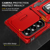 Military Grade Ring Holder Case with Camera Lens Cover for Samsung Galaxy Z Fold 8 Ultra - Red