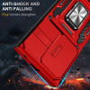 Military Grade Ring Holder Case with Camera Lens Cover for Samsung Galaxy Z Fold 8 Ultra - Red