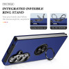 360 Rotating Ring Grip Hybrid Case for Samsung Galaxy Z Fold 8 Ultra - Blue