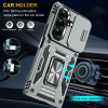 Military Grade Ring Holder Case with Camera Lens Cover for Samsung Galaxy Z Fold 8 Ultra - Grey