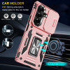 Military Grade Ring Holder Case with Camera Lens Cover for Samsung Galaxy Z Fold 8 Ultra - Rose Gold