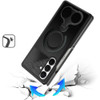 Magnetic Armor Stand Case with Double Finger Ring Holder for Samsung Galaxy Z Fold 8 Ultra - Black