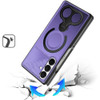 Magnetic Armor Stand Case with Double Finger Ring Holder for Samsung Galaxy Z Fold 8 Ultra - Purple