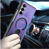 Magnetic Armor Stand Case with Double Finger Ring Holder for Samsung Galaxy Z Fold 8 Ultra - Purple