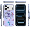 Circular Series Hybrid Case with Rotating Ring Stand for iPhone 18 Pro Max and iPhone 17 Pro Max - Hummingbird and Floral
