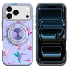 Circular Series Hybrid Case with Rotating Ring Stand for iPhone 18 Pro and iPhone 17 Pro - Hummingbird and Floral