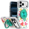 Circular Series Hybrid Case with Rotating Ring Stand for iPhone 18 Pro and iPhone 17 Pro - Pastel Hearts