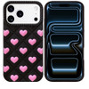 Heart Design Aesthetic Silicone Case for iPhone 18 Pro Max and iPhone 17 Pro Max - Black