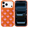 Heart Design Aesthetic Silicone Case for iPhone 18 Pro Max and iPhone 17 Pro Max - Orange