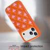 Heart Design Aesthetic Silicone Case for iPhone 18 Pro Max and iPhone 17 Pro Max - Orange