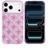 Heart Design Aesthetic Silicone Case for iPhone 18 Pro Max and iPhone 17 Pro Max - Pink