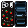 Strawberry Design Aesthetic Silicone Case for iPhone 18 Pro Max and iPhone 17 Pro Max - Black