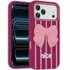 Coquette Bow Design Aesthetic Silicone Case for iPhone 18 Pro Max and iPhone 17 Pro Max - Hot Pink