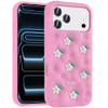 Daisy Bloom Design Aesthetic Silicone Case for iPhone 18 Pro Max and iPhone 17 Pro Max - Pink