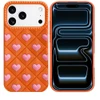 Heart Design Aesthetic Silicone Case for iPhone 18 Pro and iPhone 17 Pro - Orange