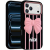 Coquette Bow Design Aesthetic Silicone Case for iPhone 18 Pro and iPhone 17 Pro - Black