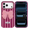Coquette Bow Design Aesthetic Silicone Case for iPhone 18 Pro and iPhone 17 Pro - Hot Pink