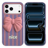 Coquette Bow Design Aesthetic Silicone Case for iPhone 18 Pro and iPhone 17 Pro - Lavender