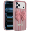 Coquette Bow Design Aesthetic Silicone Case for iPhone 18 Pro and iPhone 17 Pro - Pink