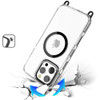 Transparent Protective Bumper Case with MagSafe and Lanyard for iPhone 16 Pro Max - Black