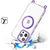 Transparent Protective Bumper Case with MagSafe and Lanyard for iPhone 16 Pro Max - Purple