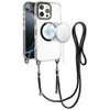 Transparent Protective Bumper Case with MagSafe and Lanyard for iPhone 16 Pro - Black